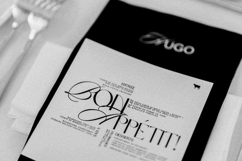 Menu dîner individuel