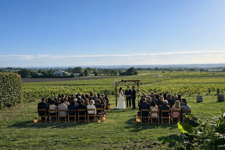 Cérémonie dans les vignes