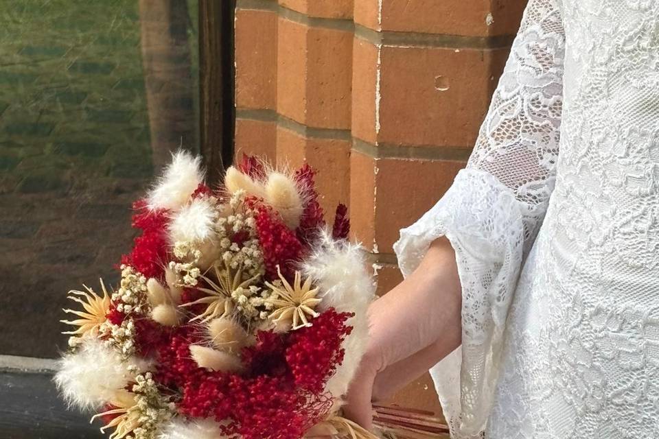 Bouquet de mariée rouge