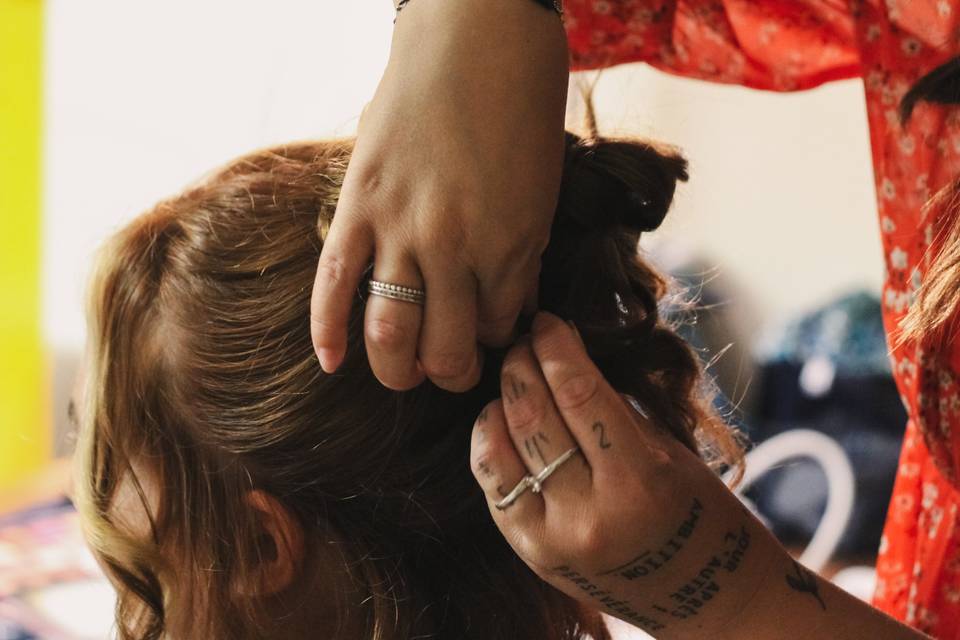 Préparatifs coiffure