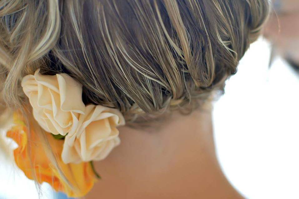 Chignon mariée cheveux court