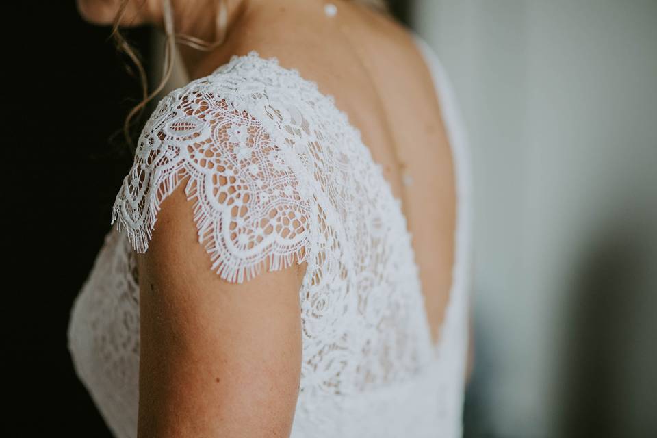 Détails de la robe de mariée