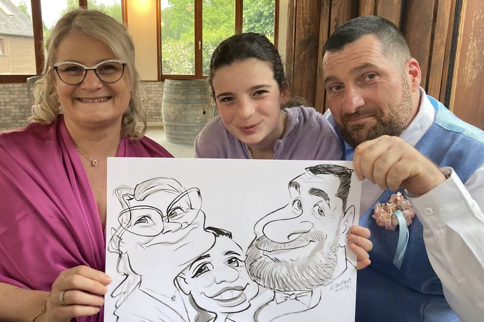 Caricature trio