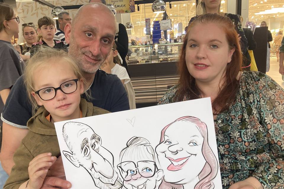 Caricature trio