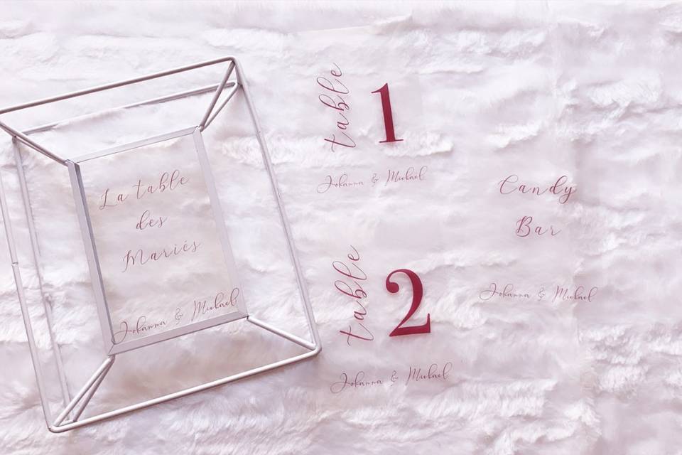 Numéro de table transparent