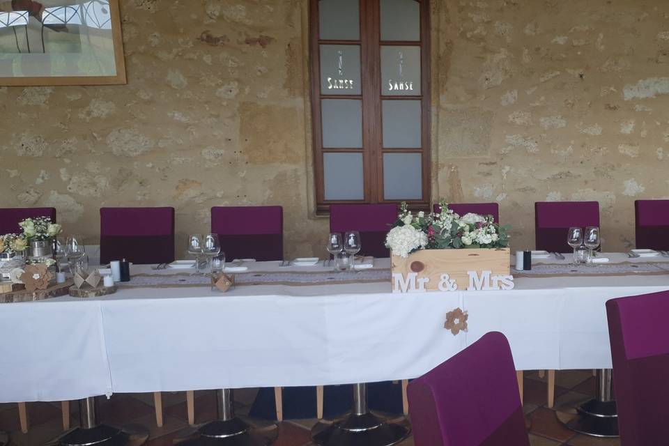 Table des mariés