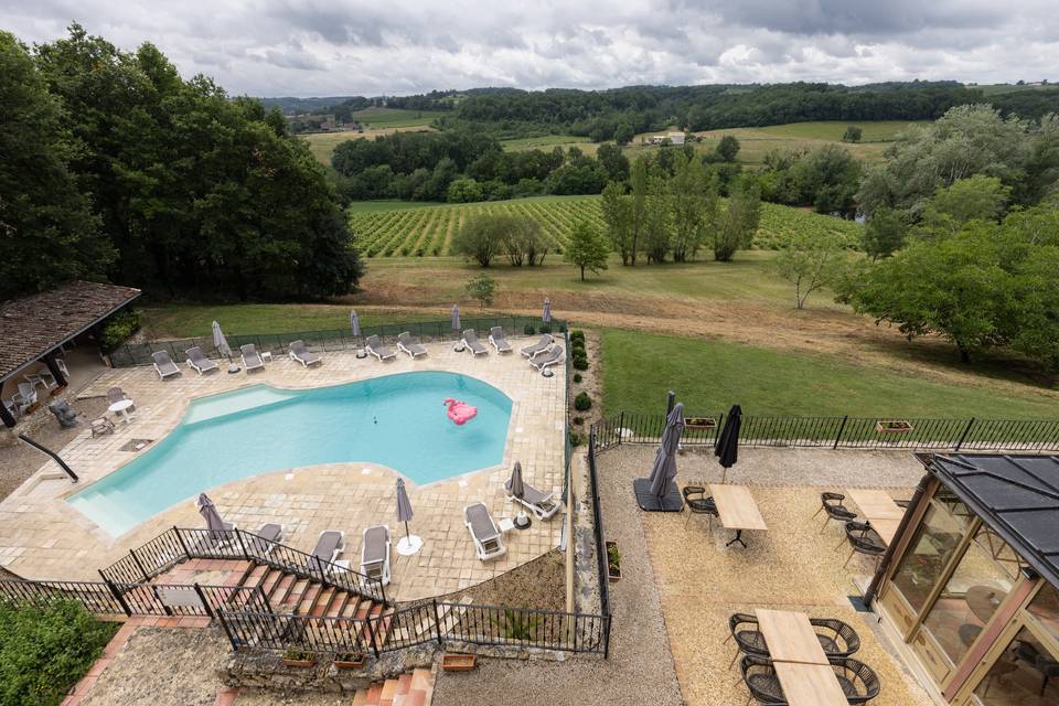 Vue sur la piscine
