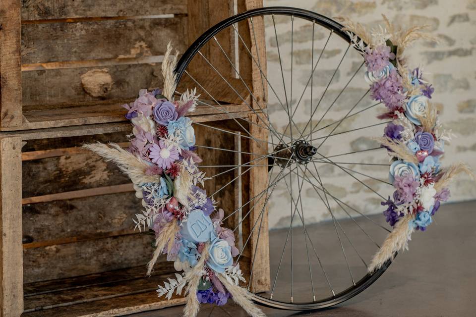 Roue de vélo décoré