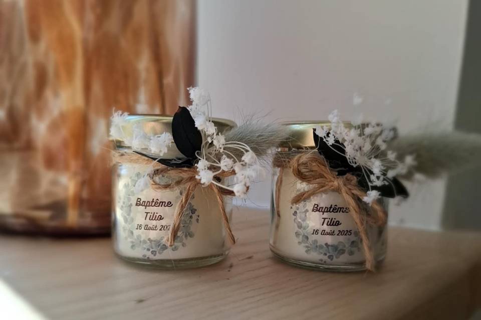 Bougies cadeaux invités