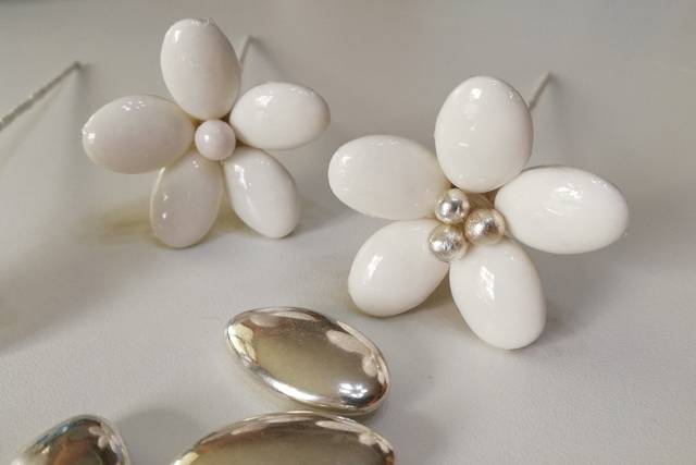 Marguerite  blanche et argent