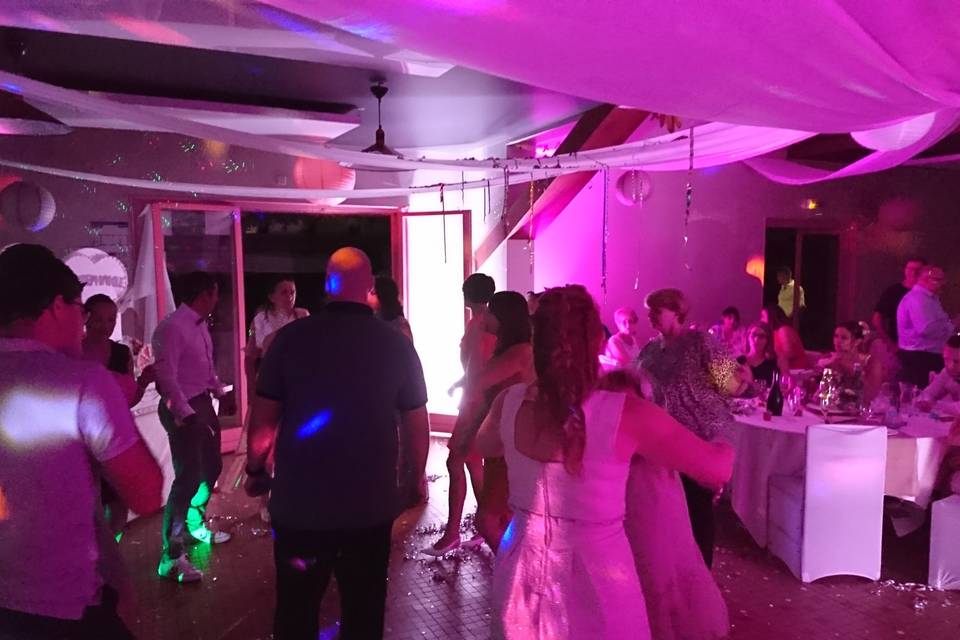 Effet rose avec projecteur mur
