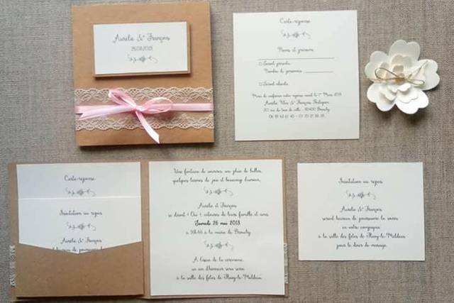 Faire-part pochette en kraft