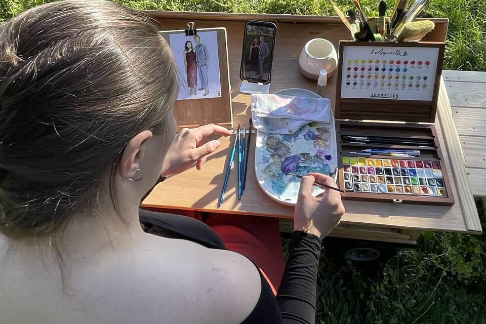 Silhouette a l'aquarelle