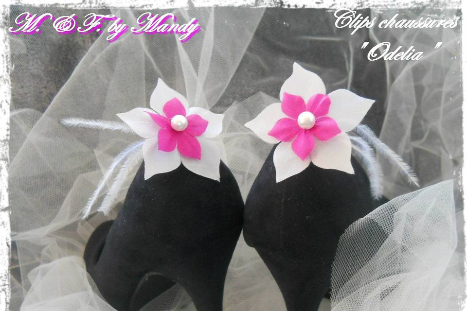 Clips chaussures soie & perles