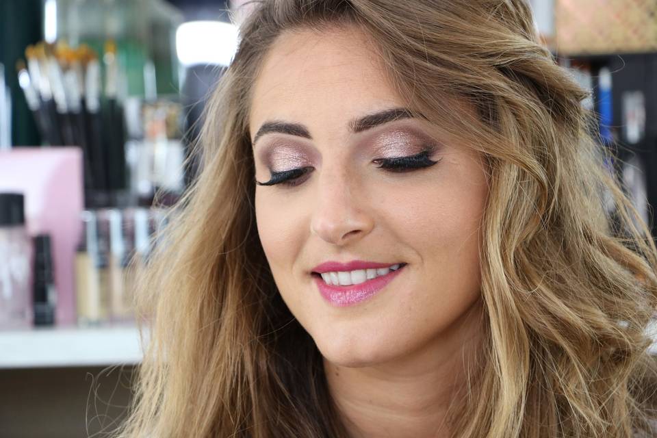 Maquillage de Mariée tons rose