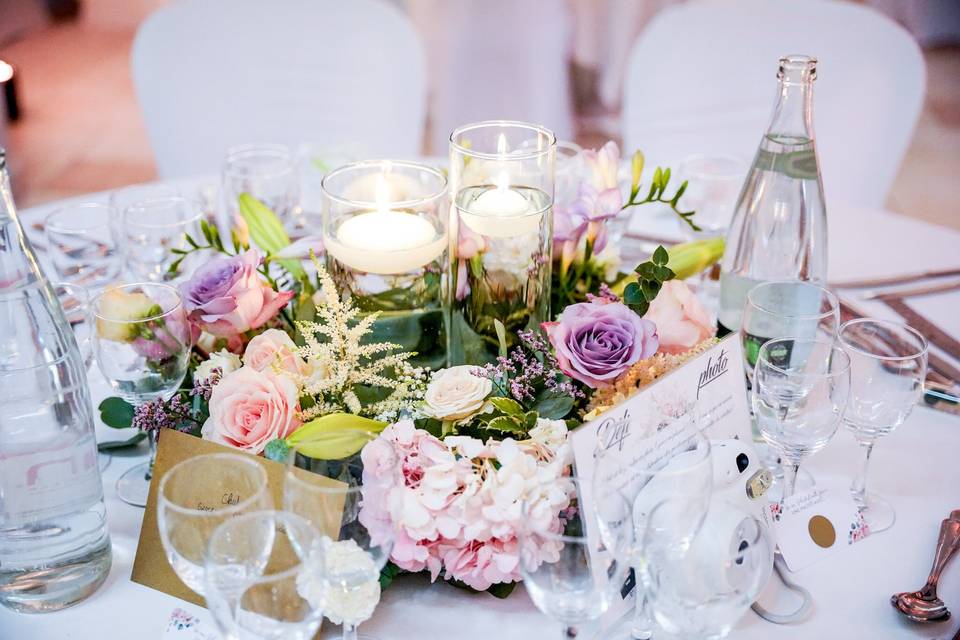Mariage champêtre pastel