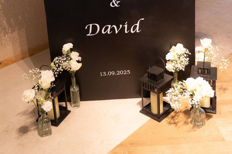 Panneau accueil mariage noir