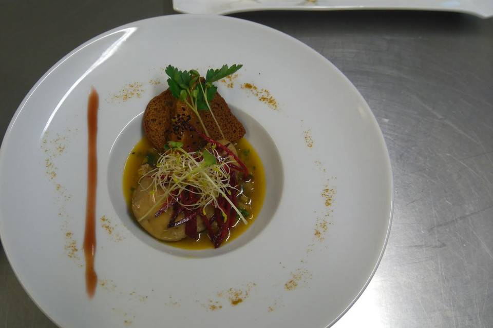 Foie gras d'oie poché