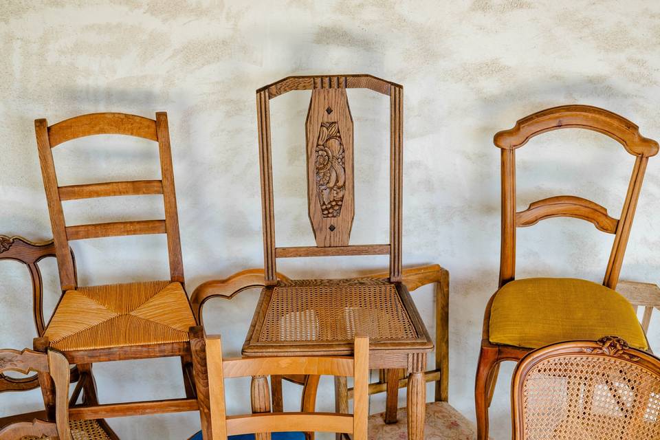 Chaises bois vintage