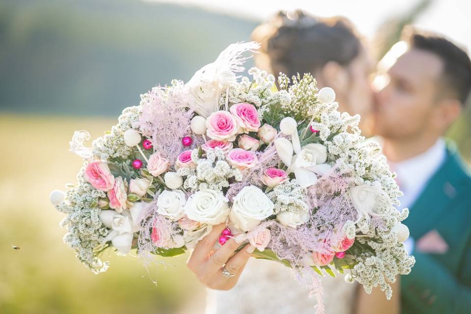 Bouquet de mariée nude bohème