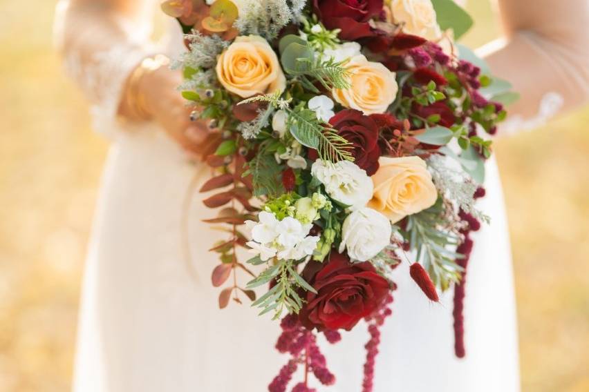 Bouquet de mariée tombant