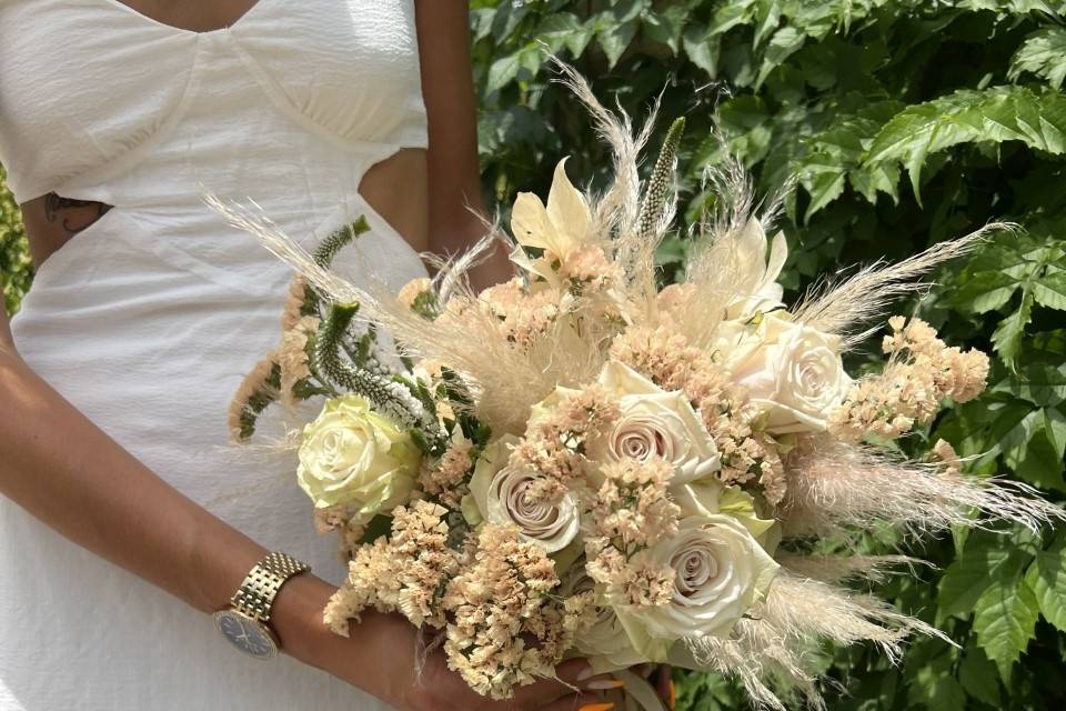 Bouquet de mariée nude bohème