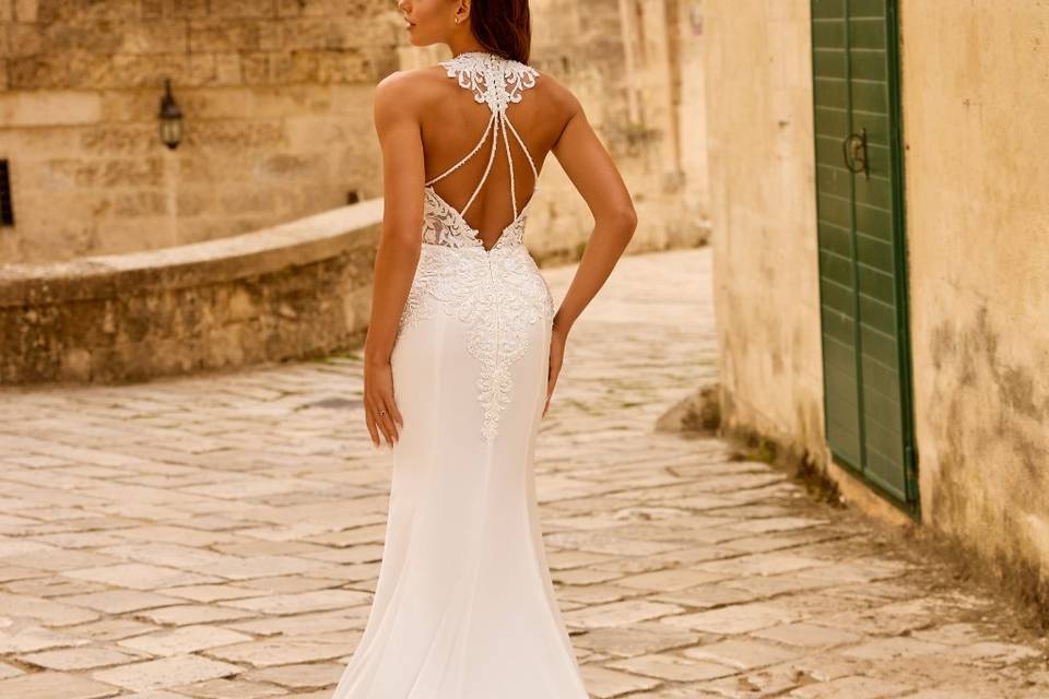 Robe sirène satin traine xxl
