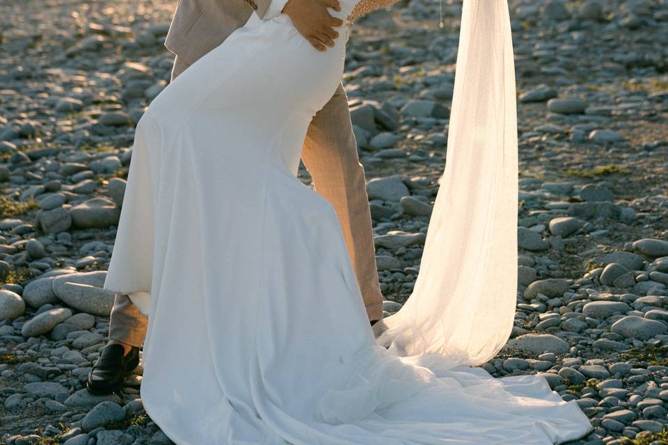 Couple sur la plage sunset