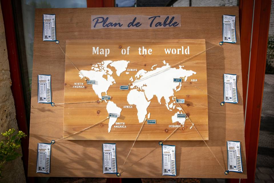 Plan de table voyage