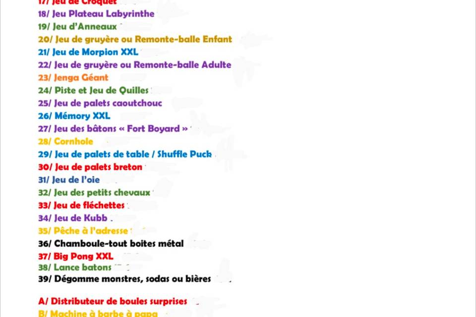 Liste jeux