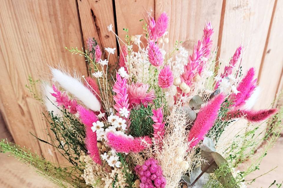 Bouquet de mariée fleurs séché