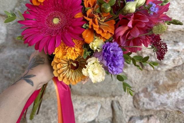 Mariage J&F orange et fushia