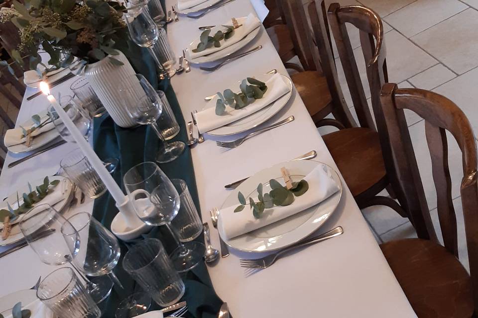 Décoration de table blanc et vert