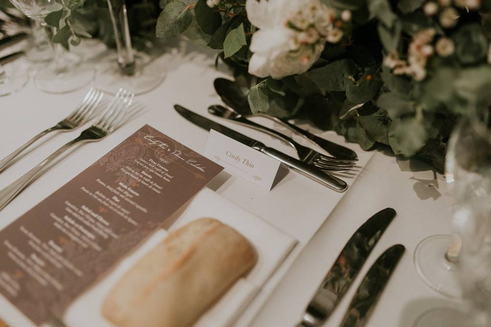 Menu table mariage