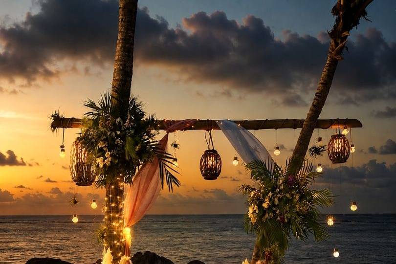 Arche naturelle mariage soirée