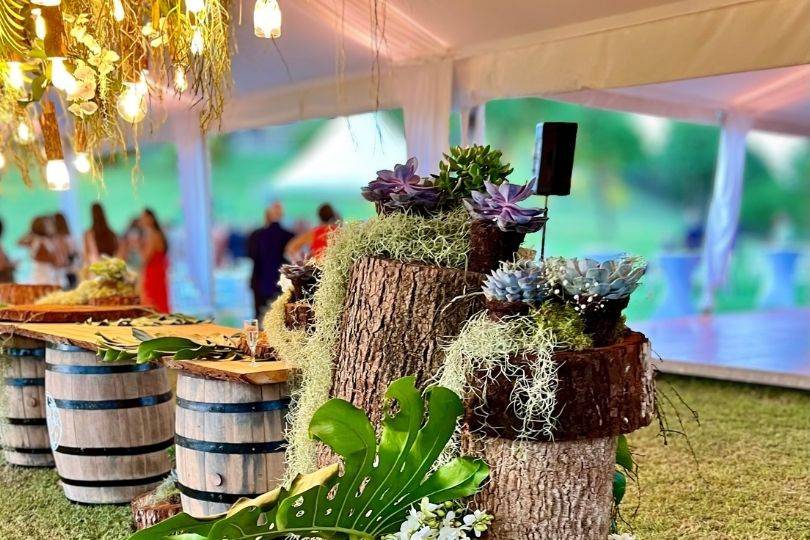 Troncs naturels déco buffet