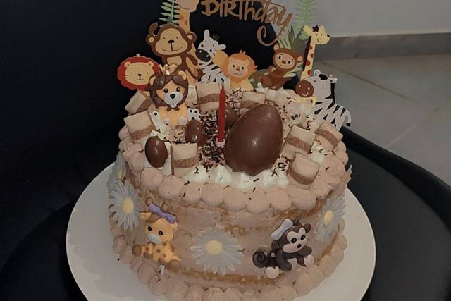 Lady cake thème jungle au Kinder