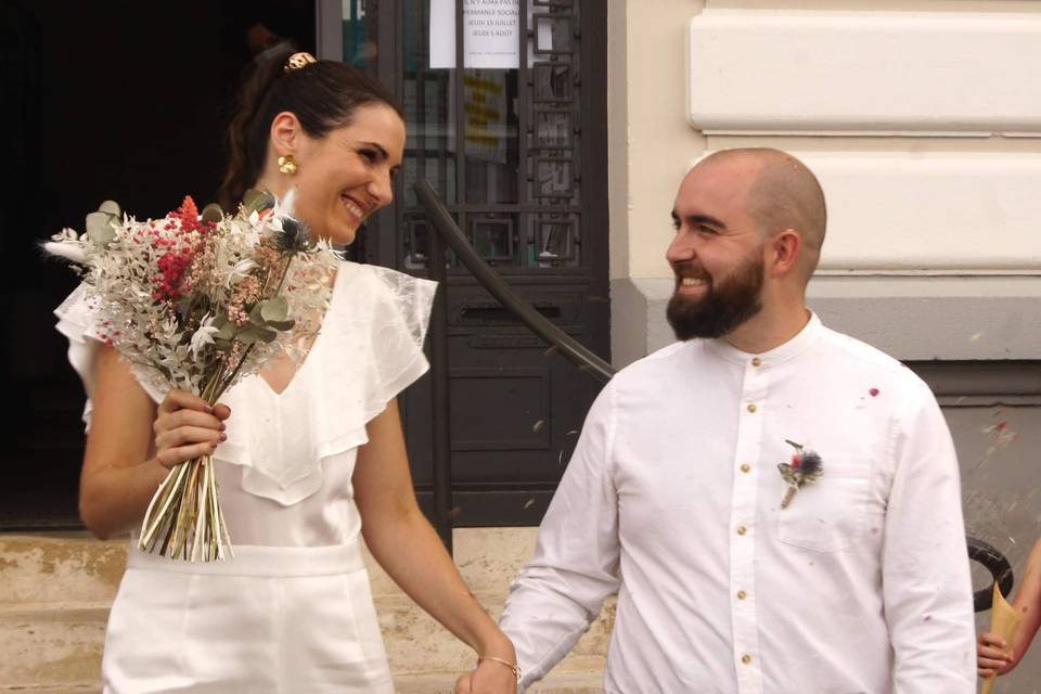 Bouquet + boutonnière séchés