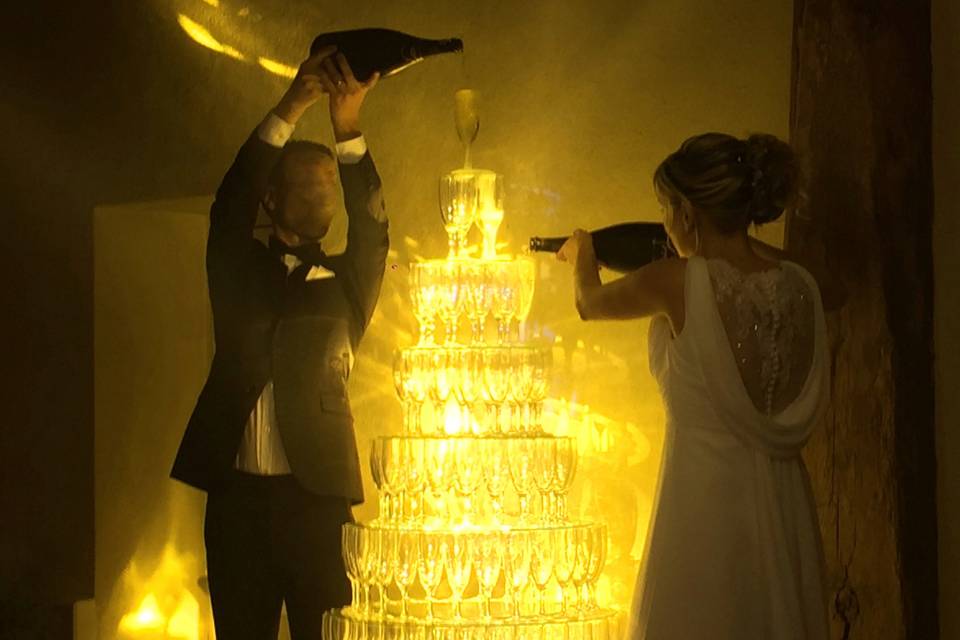 Eclairage fontaine à champagne