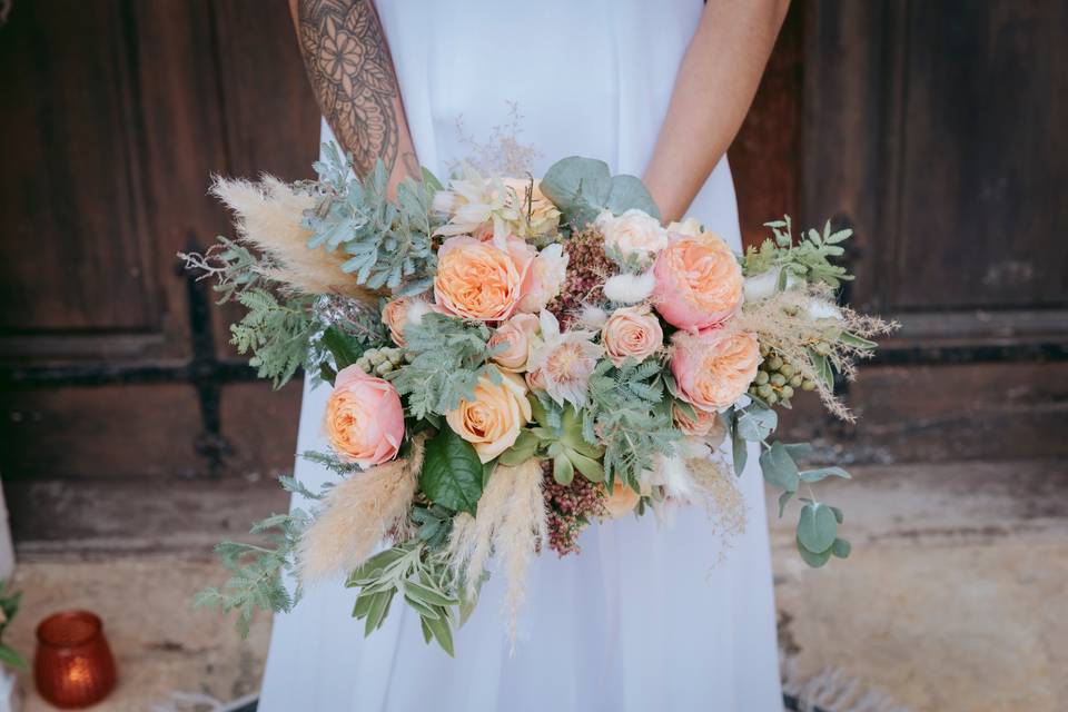 Bouquet de mariée hivernal