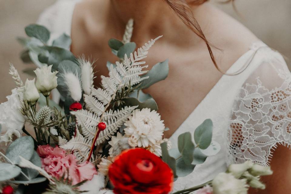 Chignon mariée bohème