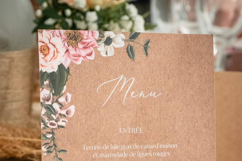 Menu Mariage