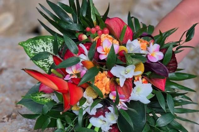 Bouquet de mariée exotique