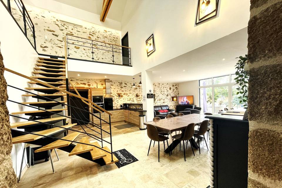 Pièce de vie du premier gîte