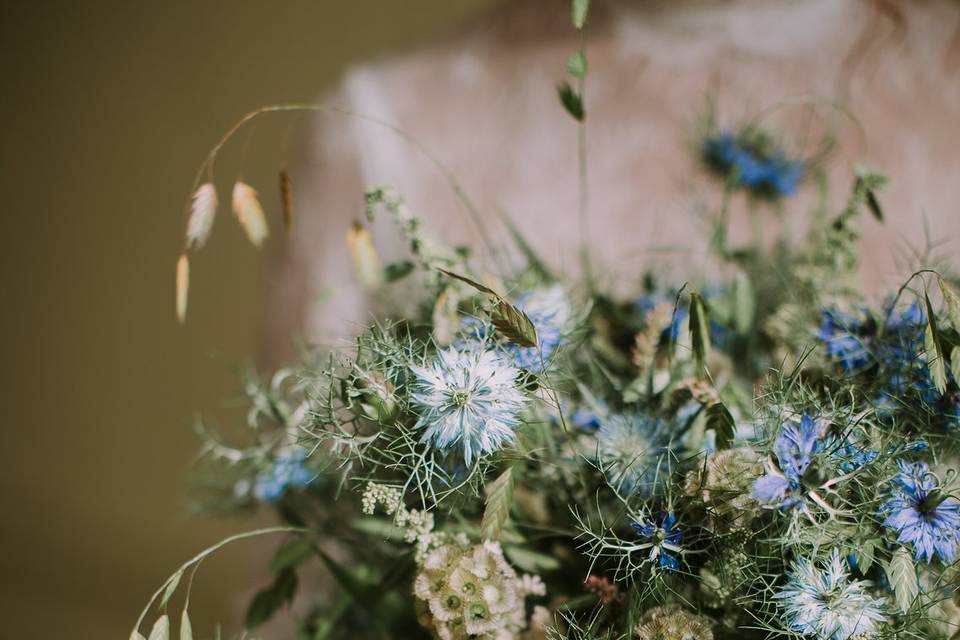 Bouquet mariée bleu