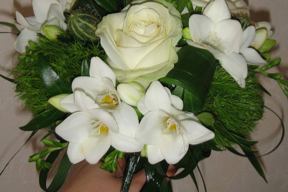 Bouquet vert & blanc