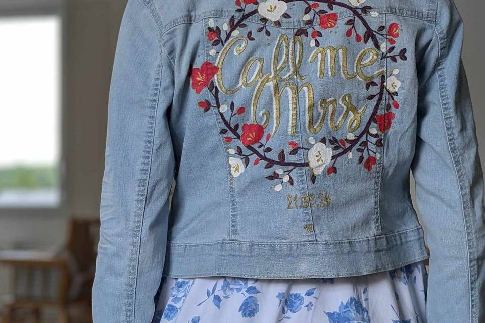 Veste en jean customisée