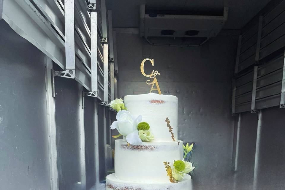 Semi naked cake champêtre