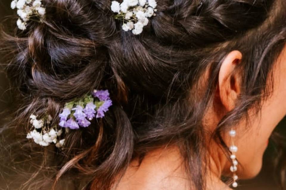 Chignon mariée floral