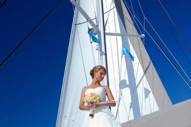 La mariée et le voile bateau